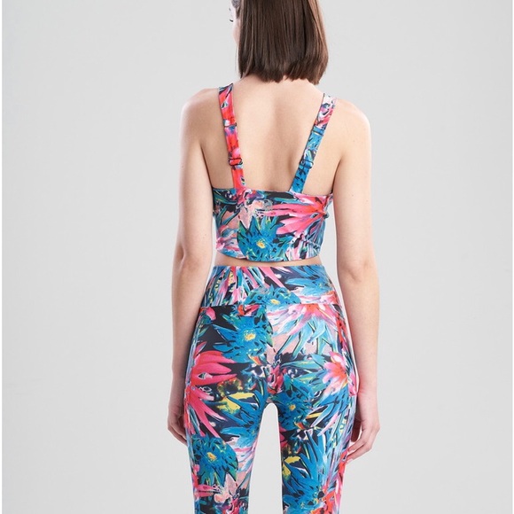 NWT JOSIE NATORI SOLSTICE CAMI CROP TOP Sz XL Azalea Trellis Wave Athletic Top - Picture 5 of 7